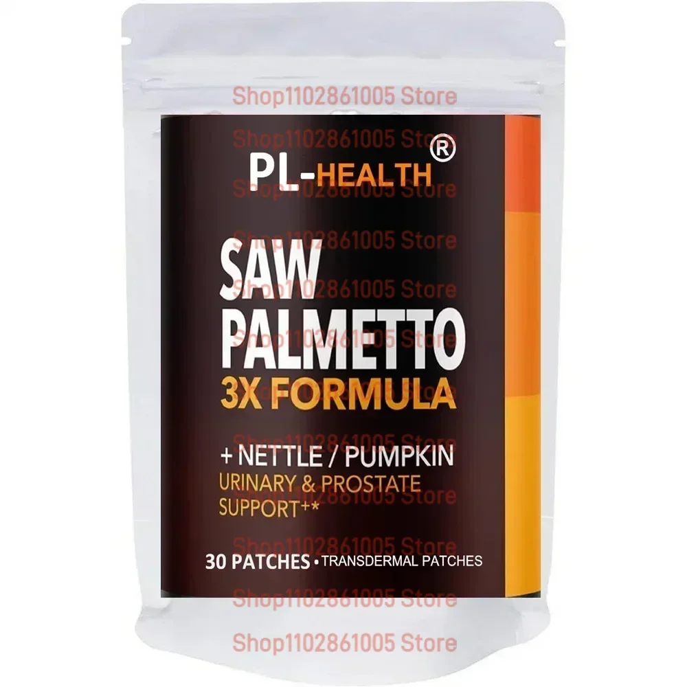 Saw PalmettoTransdermal Patches Stinging Nettle Pumpkin Seed Extract Urinary Health Prostate Support for Men's Health 30 Patches