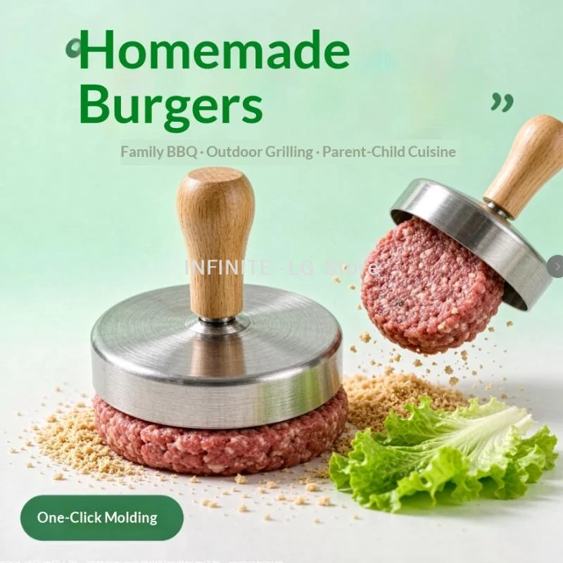 2025 304 Stainless Steel Nonstick Hamburger Press Patty Maker For Meat Patties And Thin BurgersINFINITE -LG