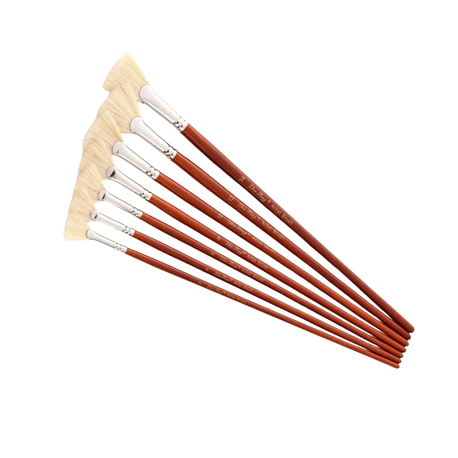 7x Watercolor Paint Brush Pen Set Acrylic Painting Brushes Sector Pointed Tip for Kids Adults