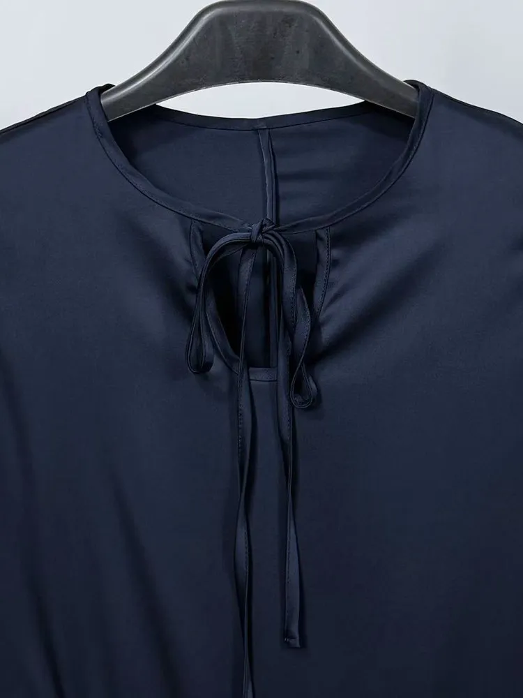 Minceur Ele Satin Svel Dr femmes été nouveau décontracté pause thé jupe moelleux taille mi haute a-ligne Dr