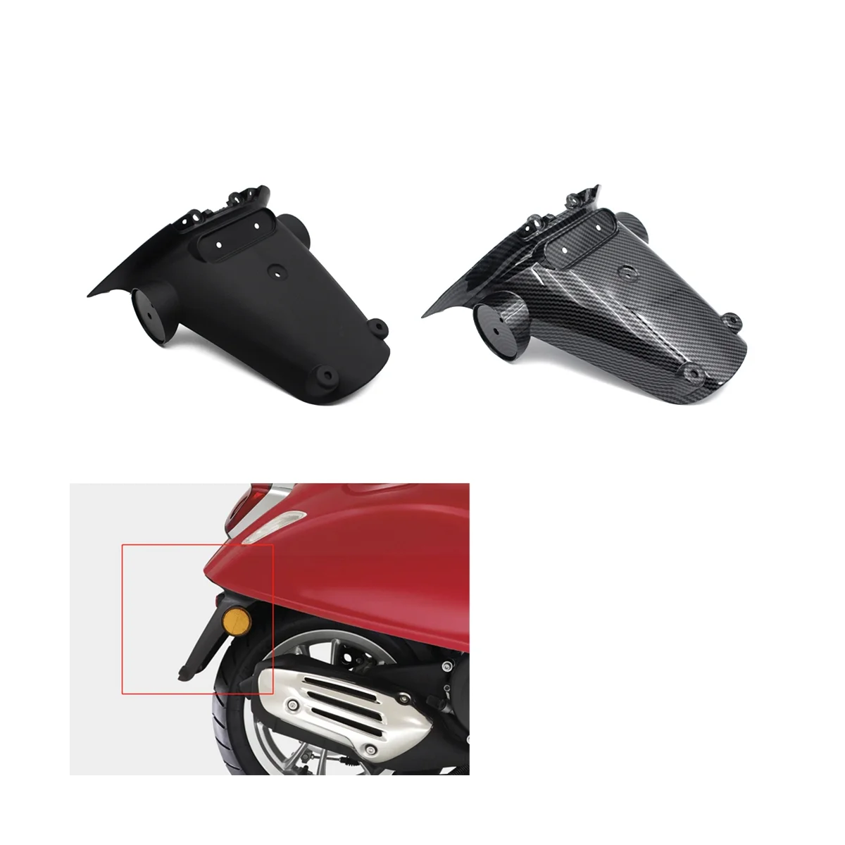 Black Motorcycle Rear Fender Extension Cover for Vespa Sprint Primavera 150 Motorcycle Accessories