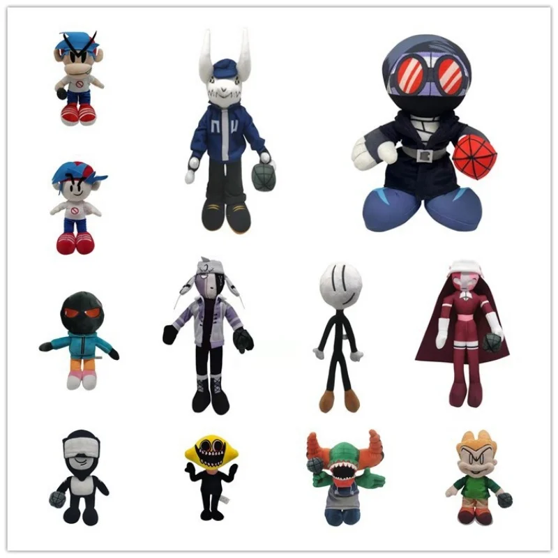 Friday Night Funkin-muñeco de peluche de Anime, bomba de deslizamiento, figuras suaves Whitty, modelo espeluznante para novio, regalos para seguidores
