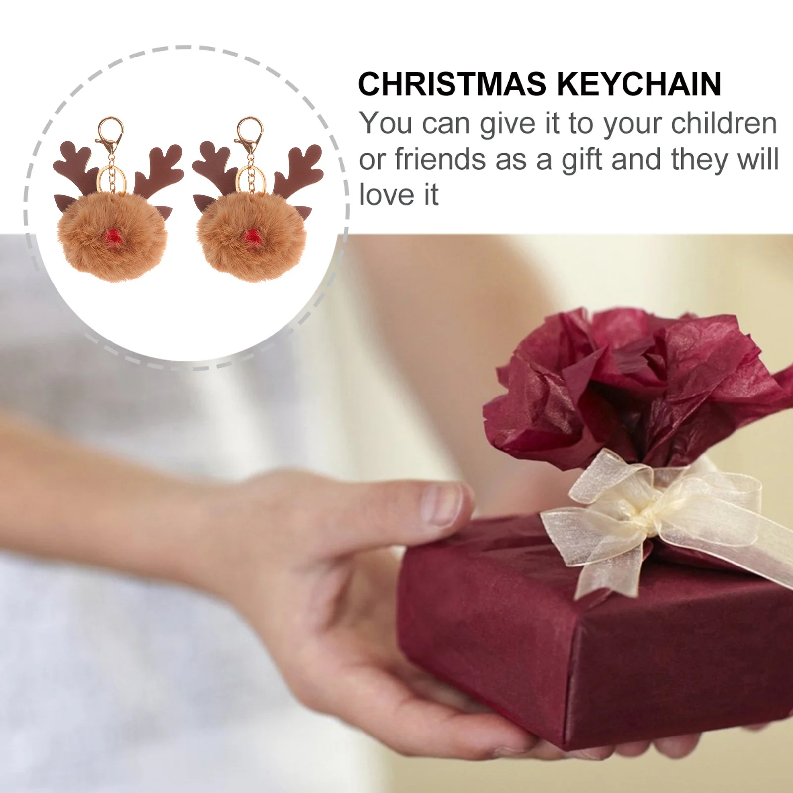 2 stuks elanden sleutelhanger kerstthema decoratieve hanger voor rugzak handtas portemonnee sleutelhanger houder vrouwen meisjes accessoire kleurrijk