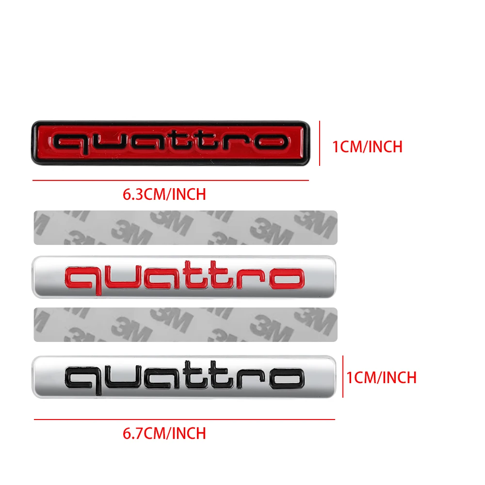 Für Audi Sline Quattro A1 S5 A3 A4 RS A5 A6 TT A8 8P Q5 3D ABS Chrom Schwarz Logo Quattro Emblem Auto Frontgrill Abzeichen Ventilkappe