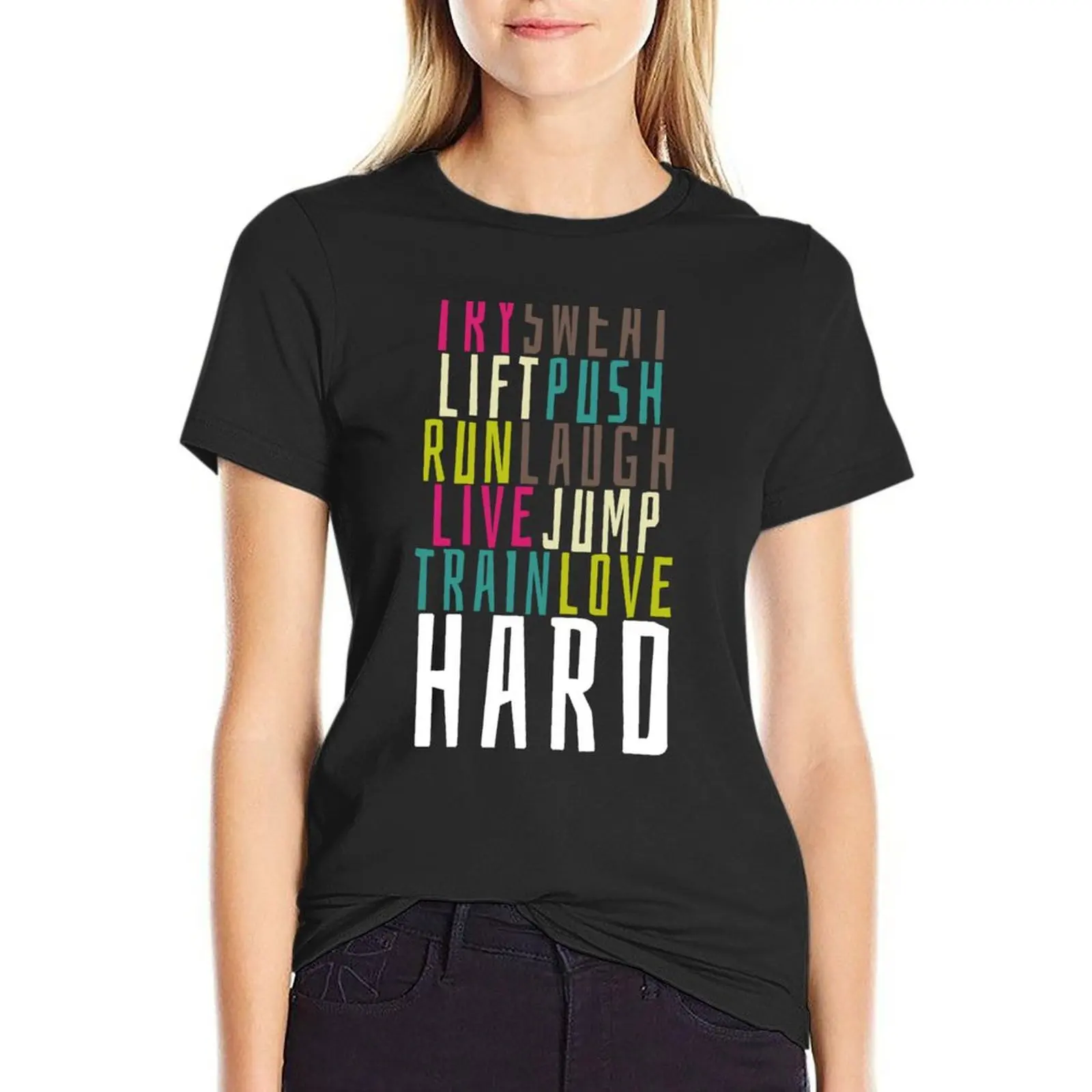 Live Hard T-Shirt female oversized tshirts woman