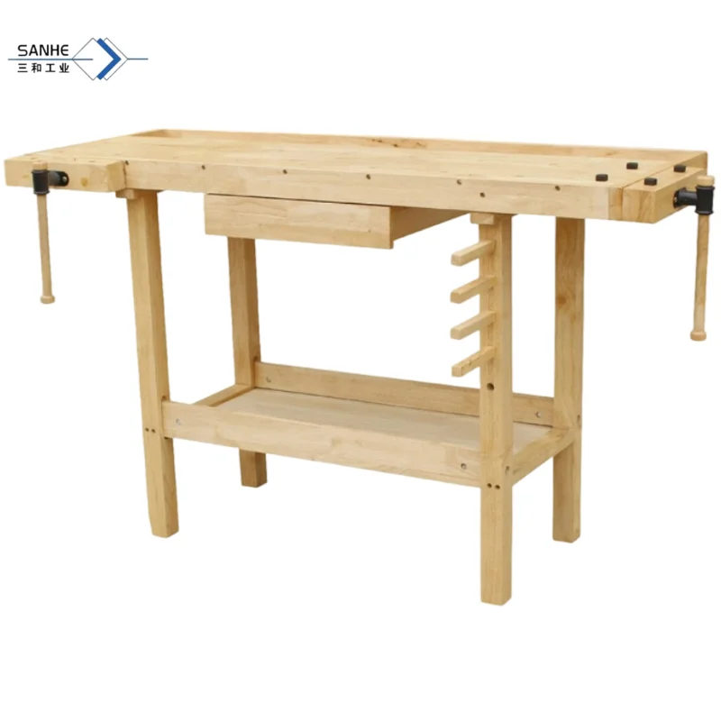 Multi-Function Heavy Duty Workbench Storage Cabinet New Home Use Retail Beech Wood and Rubber Woodworking Bench