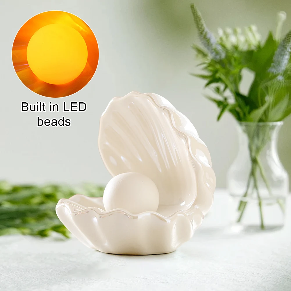 

Светодиодный ночник в форме ракушки, питание от USB/батареек, милый светильник в виде морской раковины, декоративный настольный светильник, создающий атмосферу