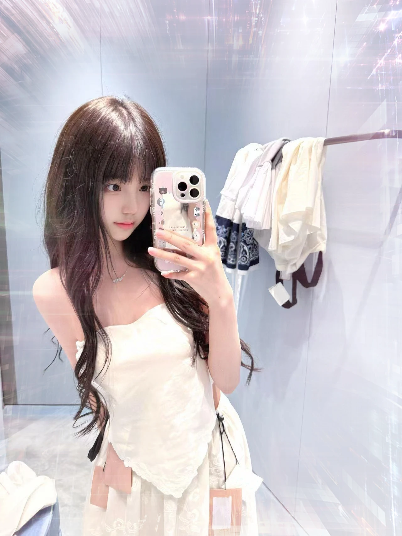 

2025 Summer Fall Floral Embroidery Tie-Up Triangle Bustier Mini Skirt Set in Elegant Lady Style