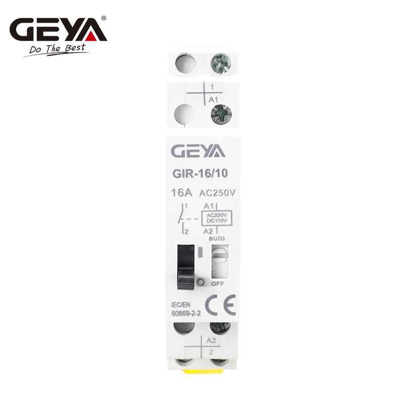 GEYA GIR-relé de impulso mecánico para el hogar, relé de Control automático de enclavamiento biestable 1P 2P 16A 1NO 2NO bobina 230V CA 110V CC