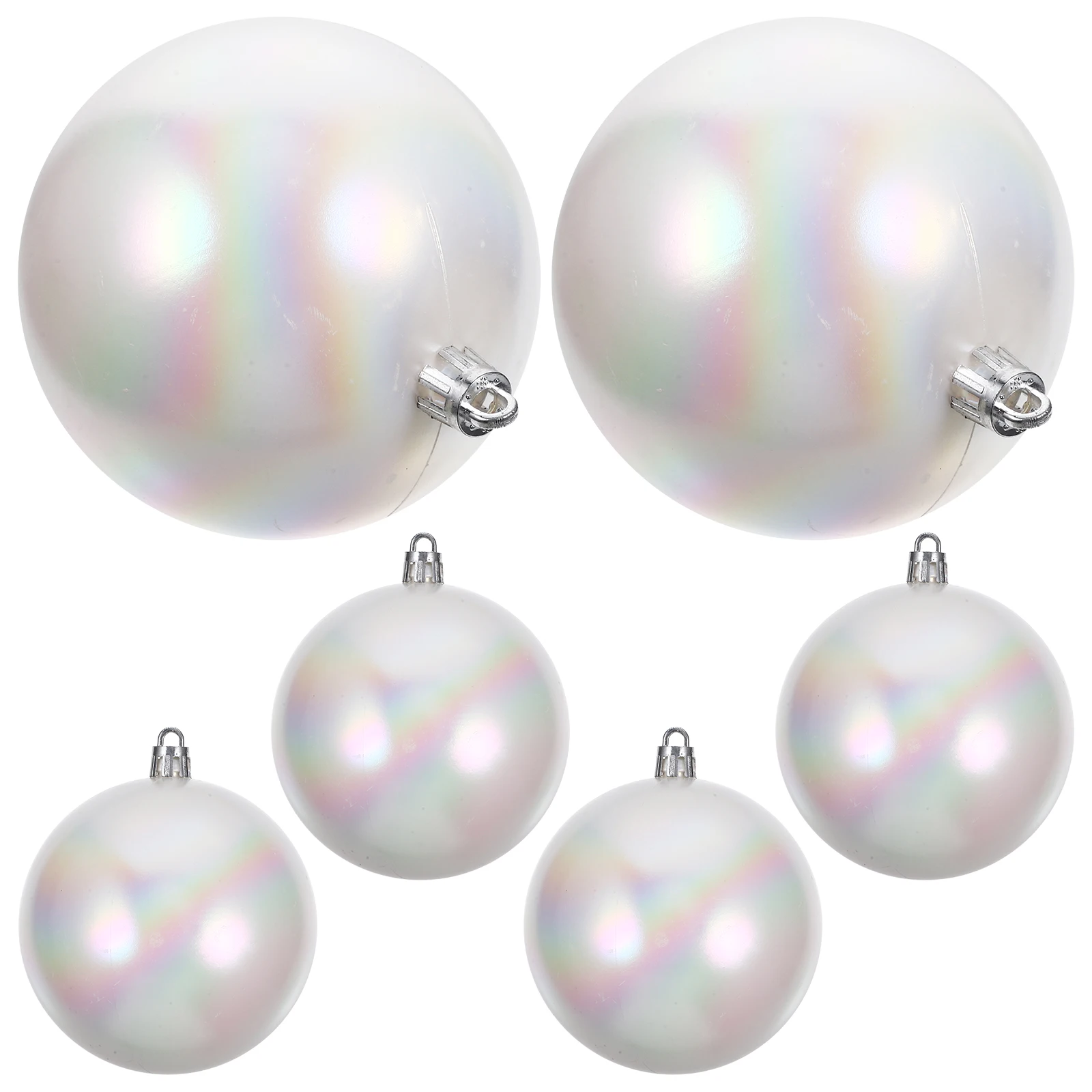 

6pcs Iridescent Decorations Hanging naments for Christmas Tree Wedding Party Home Multicolored Plastic Xmas Hanging