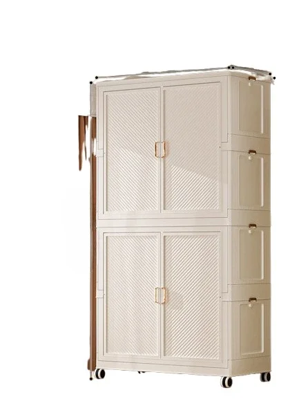 

Plastic wardrobe, bedroom household, folding, clothes storage cabinet