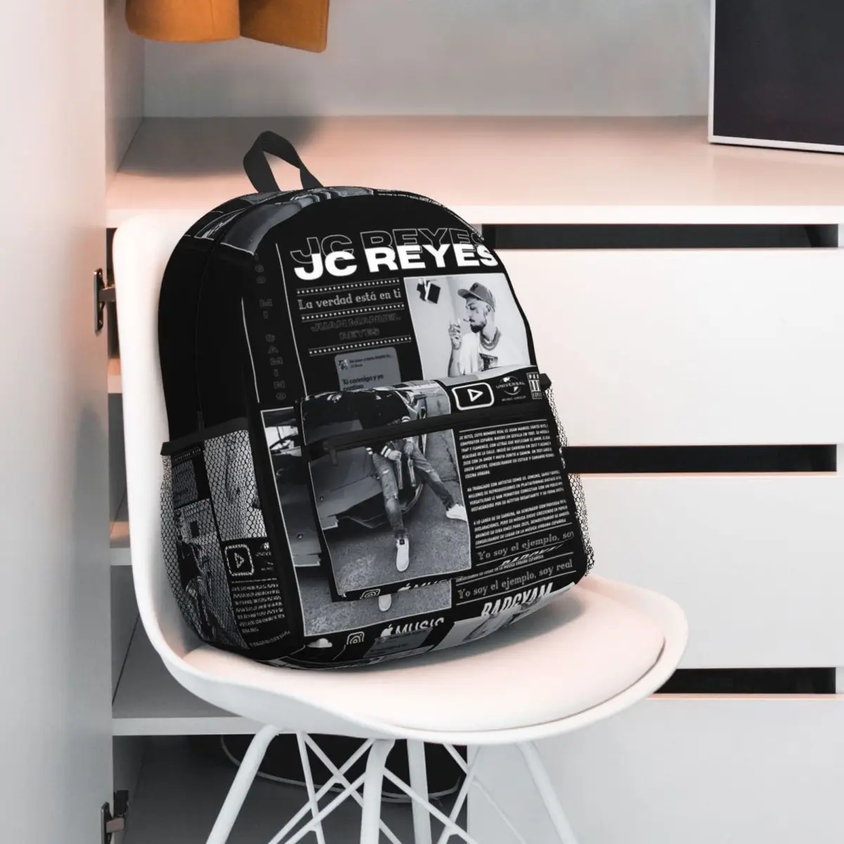 Rapper Jc Reyes Album Tour Graphic Backpack Daypack Large Capacity Boys Girls BookBag School Bag Shoulder Bags for Men Women