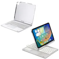 Funda para iPad Air 11 5 4 de 10,9-11 pulgadas con ranura para bolígrafo con teclado Bluetooth retroiluminación RGB cubierta de soporte plegable giratoria de 360 grados