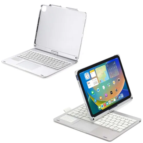 Funda para iPad Air 11 5 4 de 10,9-11 pulgadas con ranura para bolígrafo con teclado Bluetooth retroiluminación RGB cubierta de soporte plegable giratoria de 360 grados