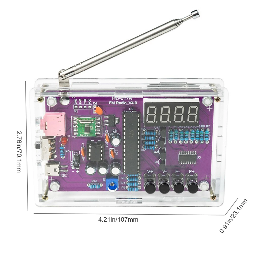 RDA5807S Soldeeroefening DIY-radiokit Verstelbare frequentie Digitaal display Soldeerproject Oefen Soldeer voor leren