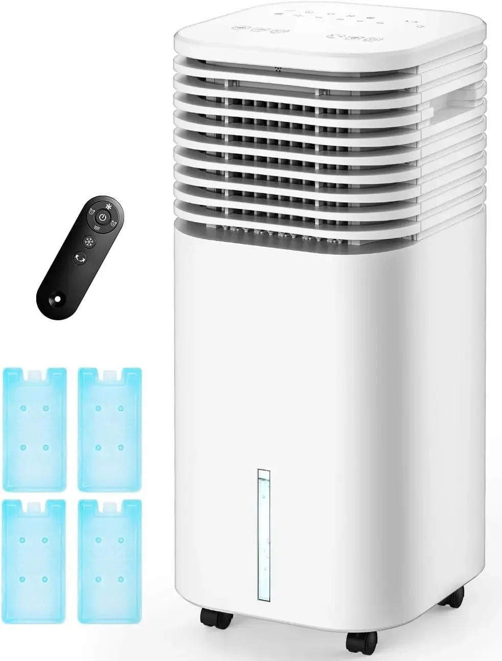 Condicionadores de ar, refrigerador de ar evaporativo com 4 modos e 3 velocidades, temporizador de 15 horas para desligamento automático inteligente, tanque de 2 gal para resfriamento de 20 horas, controle de 17 pés