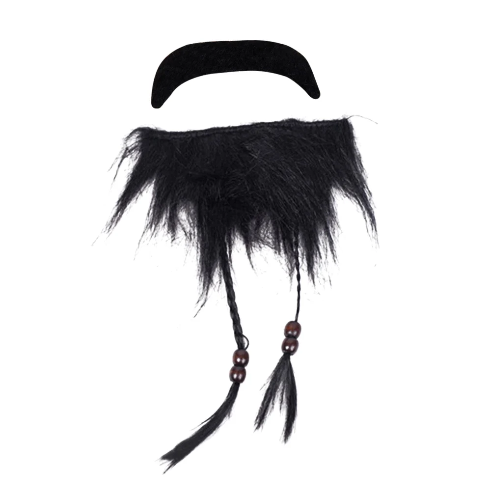 

Pirate Beard Costume Makeup Fake Lightweight Portable Halloween Accessories Funny Soft Durable Material Ideal Parties