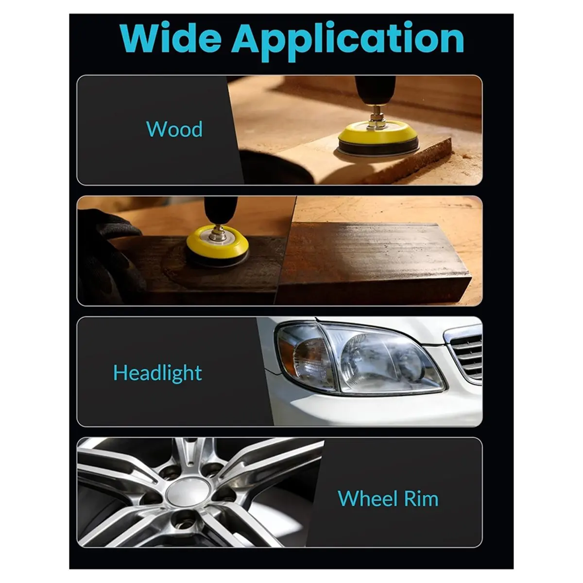 Utility Design 135 PCS Inch Wet Dry Sanding Discs Headlight Restoration Kit with Buffing Pad for Auto Wood Metal Resin