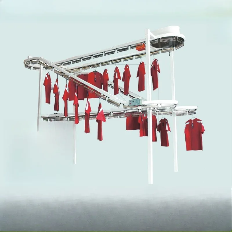 Workshop clothes conveyor line, dry cleaner rotating heavy-duty conveyor  conveyor line equipment