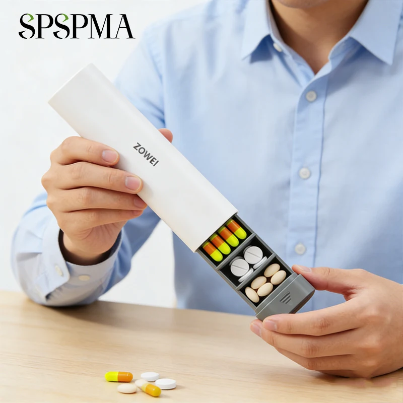 1PCS Travel Pill Organizer, 7 Day Weekly Pill Box, Large Capacity Daily Cute Pill Case for Supplements,Vitamins and Medication