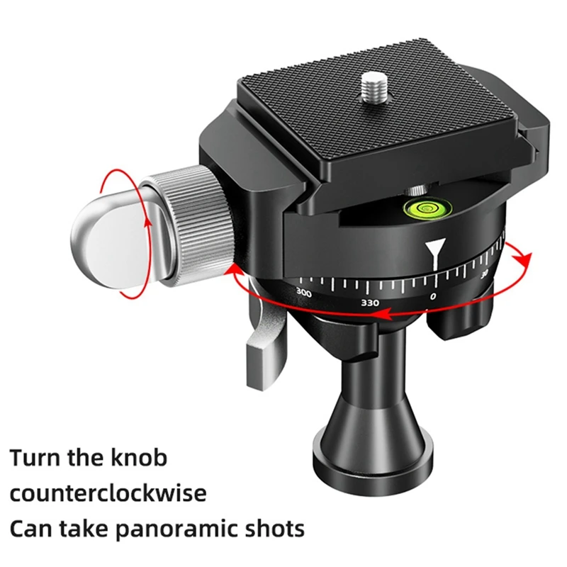 Mini Panning Ball Head SLR Camera Photography Aluminum Alloy Spherical Panoramic Mini Pan Tilt With Quick Release Plate Durable