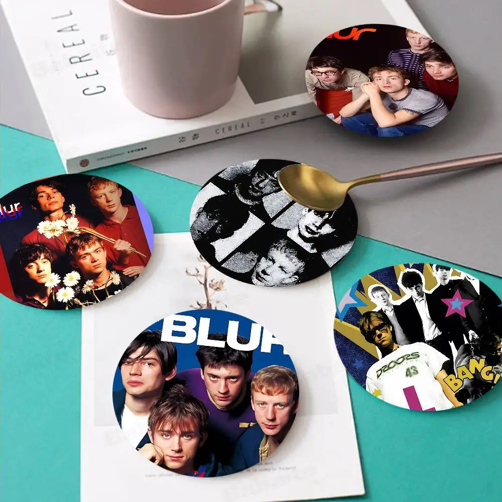 British rock band B-Blur classic Themed Wooden Coaster Creative Heat-Resistant Non-Slip Table Mat, Suitable for Protecting