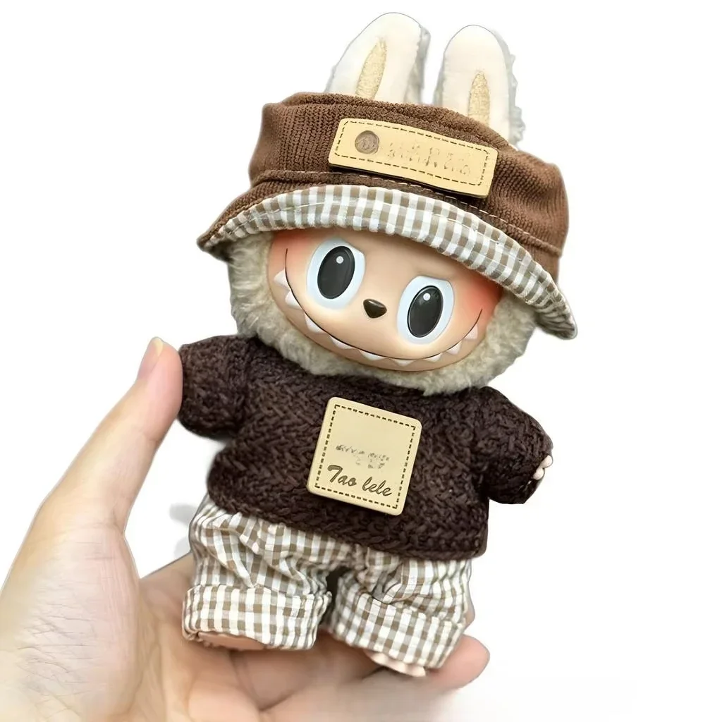 Mini Plush Doll'S Clothes Outfit Accessories For Korea Kpop Exo 15-17cm Labubu Idol Overalls set Clothing Gift