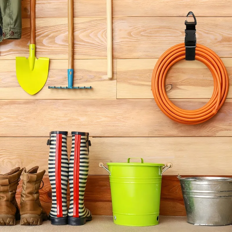D9 4PCS Adjustable Garden Soft Tape Set, Extension Cord Organizer, Garage Hanging Storage Straps, Reusable Cable Management Ties
