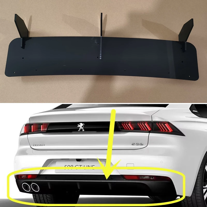 Use For Peugeot 508 GT Line 2018 2019 Year Rear Diffuser Bumper Lips Spoiler Splitter Body Kit Accessories