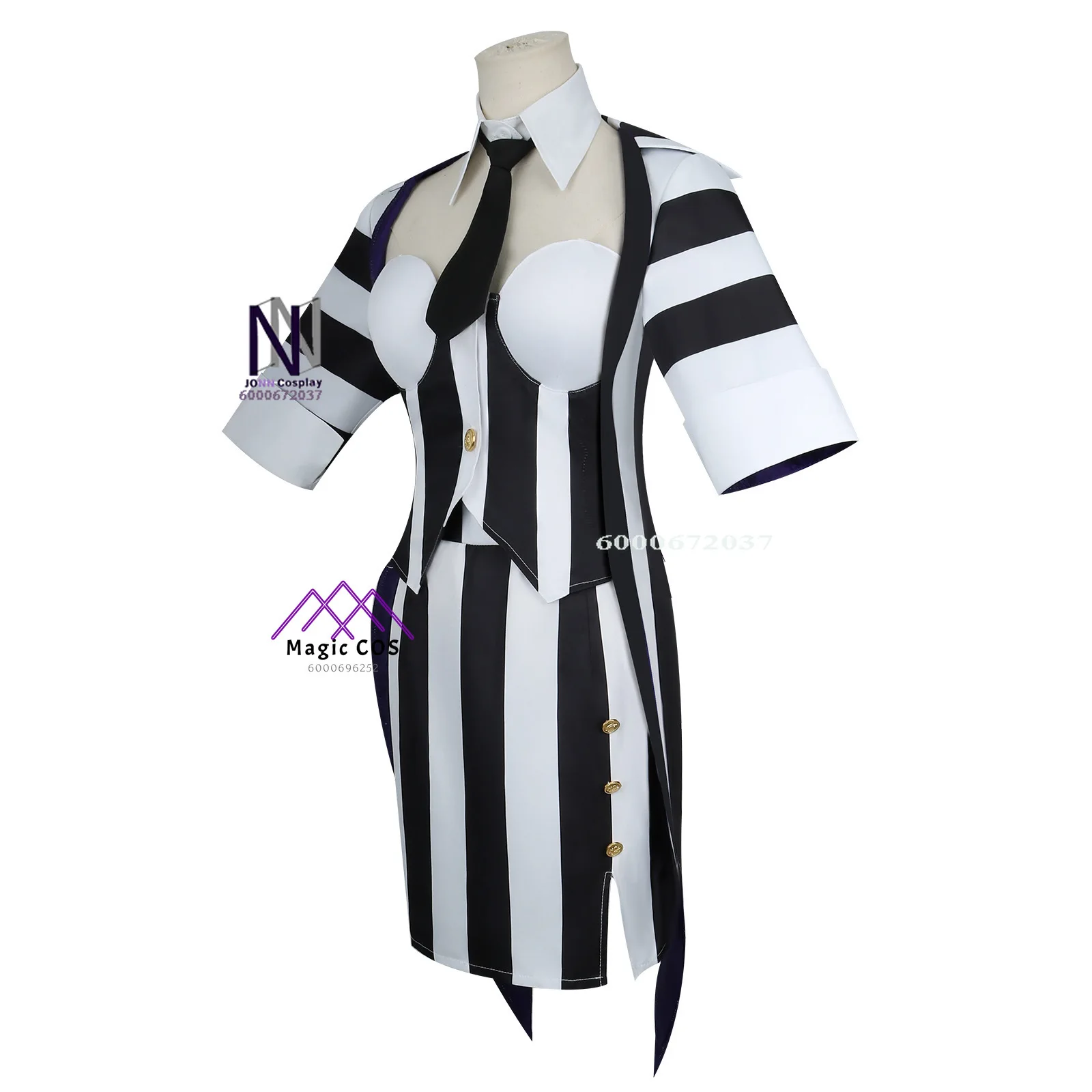 Costume de Cosplay du Film Michael Keaton pour Femme, Robe à Rayures Noires et Blanches, Tenue de Carnaval et de Mariage, Nouvelle Collection, Offre Spéciale