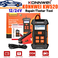 KONNWEI KW520 12V 10A 24V 5A Automatic Car Truck Battery Tester Charger Lead Acid Car Battery Pulse Repair Tool AGM Gel Lithium