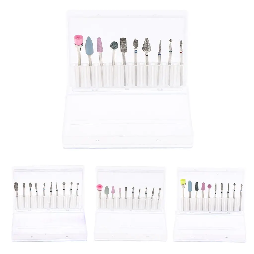 10x Pilniki do paznokci Frezarka Elektryczna do manicure Głowica szlifierska polerska Szczotka