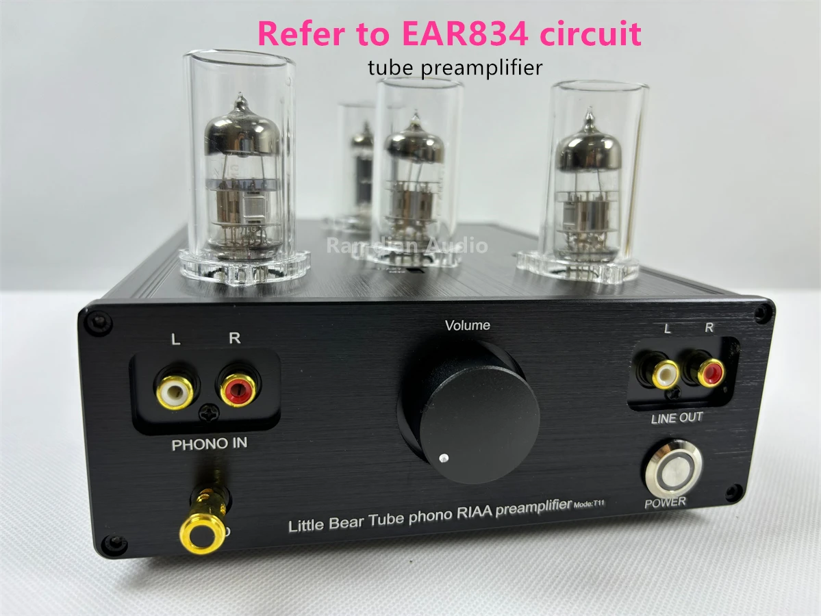 Excellent T11 6N2/12AX7 Electronic Tube Phono Turntable Preamp HiFi Pre-Amp MM RIAA Phonograph Preamplifier