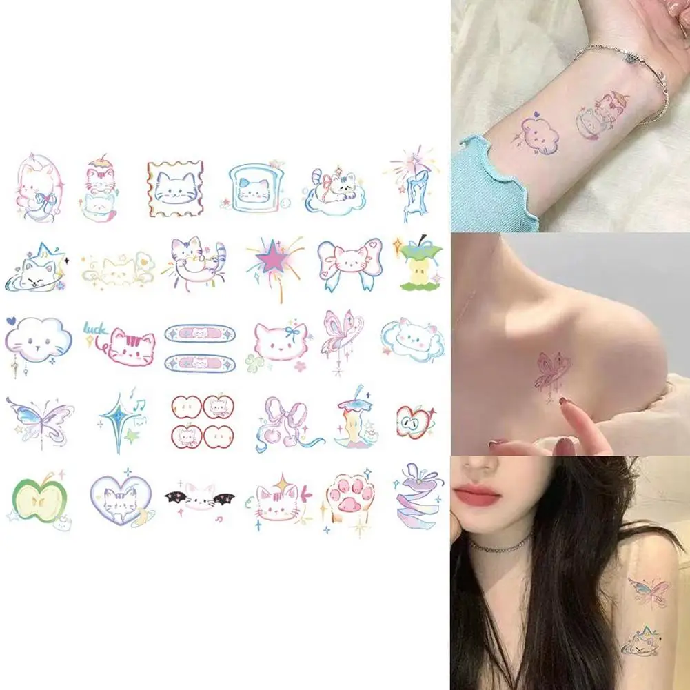 タトゥーステッカー ファッション かわいい女の子 防水 洗える アニメ ギフトステッカー パーティー 非毒性 P3K0