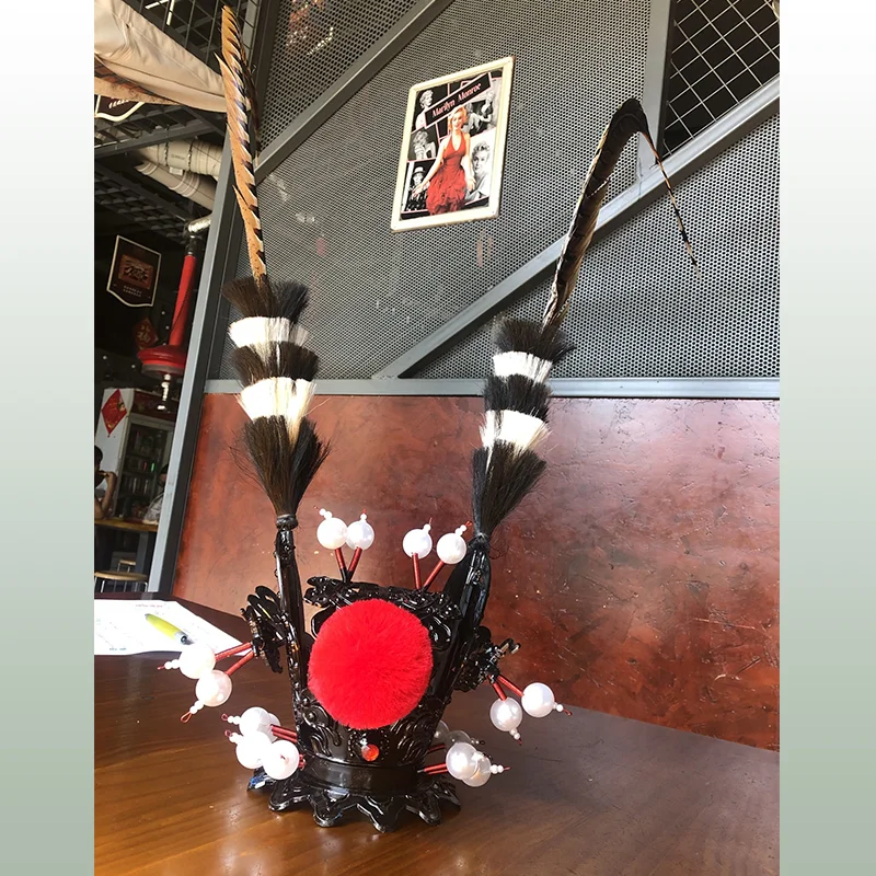 Black Myth Sun Wukong Cosplay Feather Crown Accessory Funny Headwear Novelty Hat Decoration Great Sage Equal to Heaven Cosplay