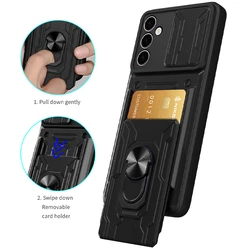 For Samsung Galaxy A24 4G Case Magnetic Holder Card Slot Phone Case for SamsungA24 A 24 SM-A245F/DS 6.5