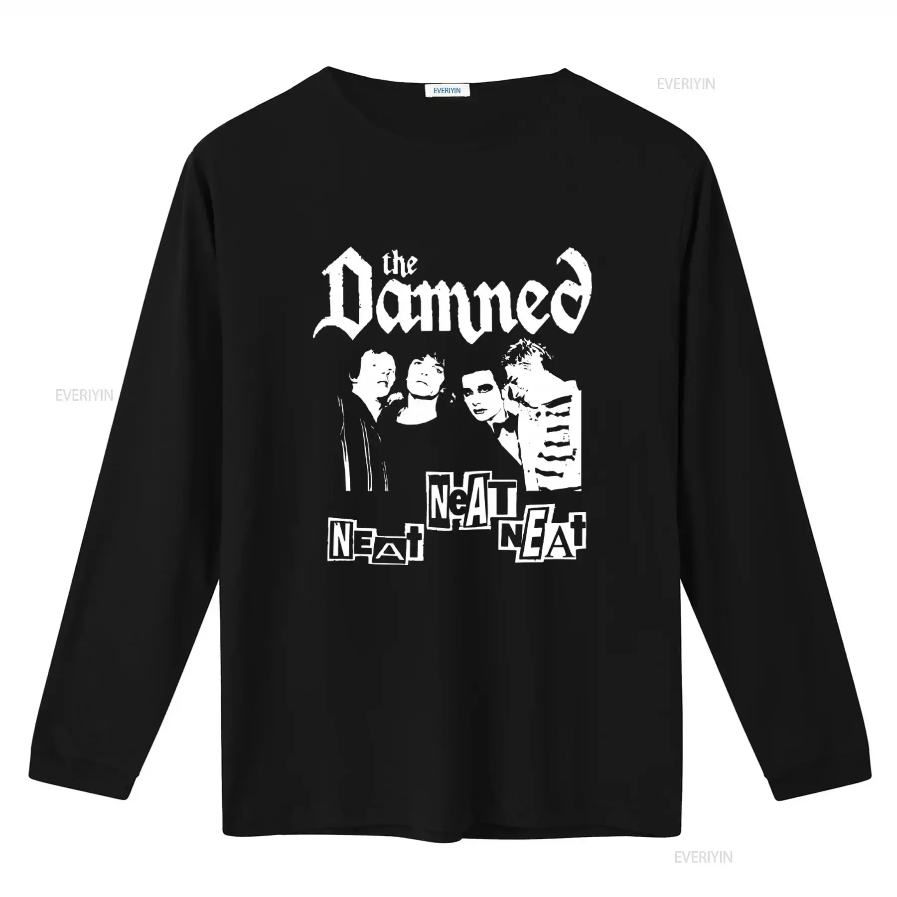The Damned Band Neat Rock Punk Style Print T Shirt vintage Washed Breathable Casual Top For Everyday Wear Comfortable Slightly