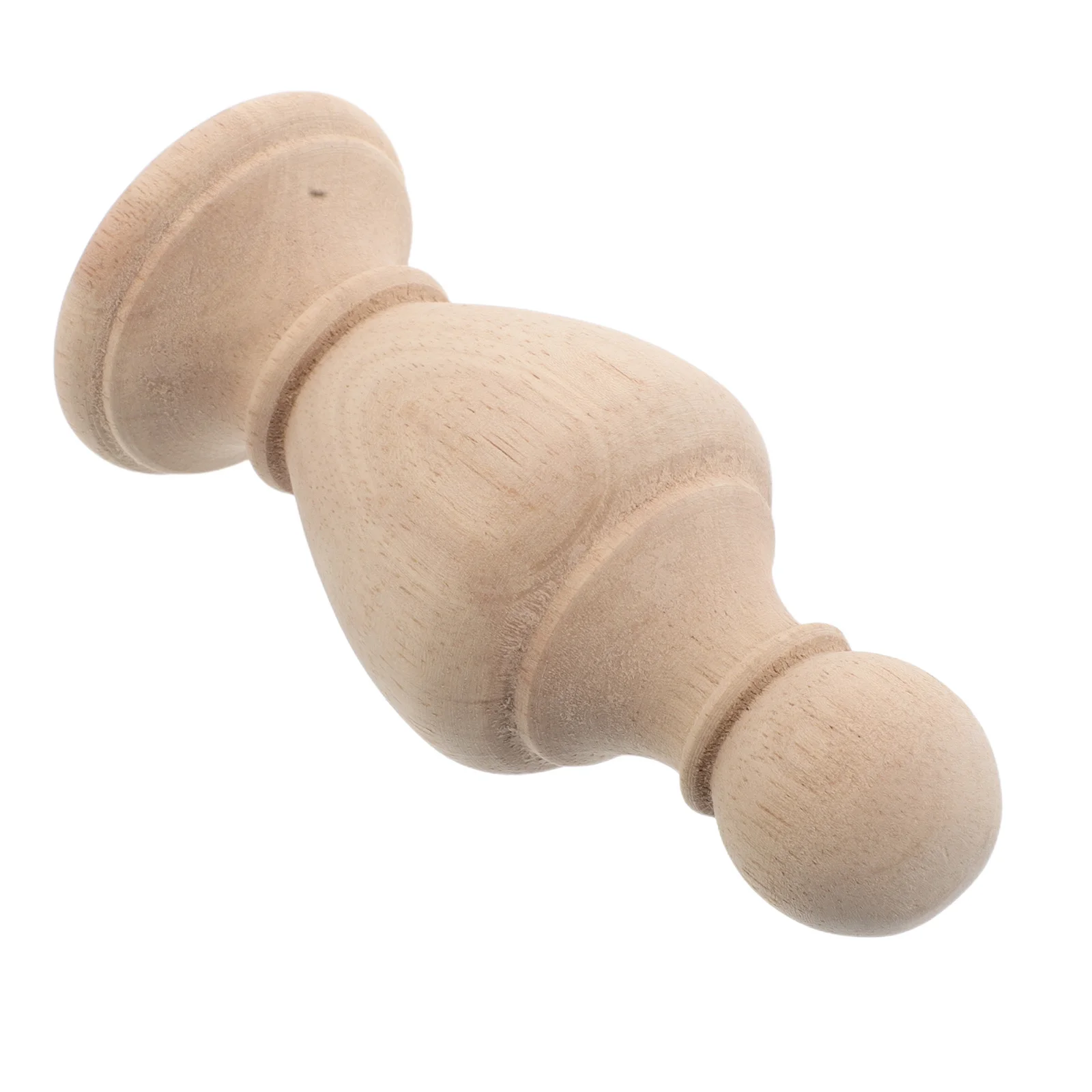 

Solid Wood Decorative Finial 6X14Cm Carved Roman Style Staircase Post Topper Wooden Ball End Cap For Home Villa Baluster