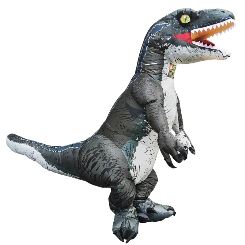 Hot T-REX Velociraptor Inflatable Dinosaur Costume Anime Purim Halloween Party Cosplay Costumes For Man Woman Fancy Dress Suit