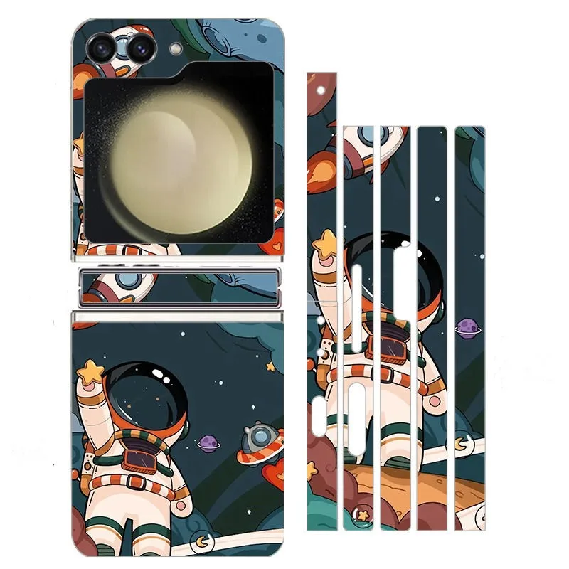 Pegatina colorida de cubierta completa para Samsung Galaxy Z Flip7 6 5 4 3 5G Protector de pantalla trasera Hing + película protectora de piel lateral