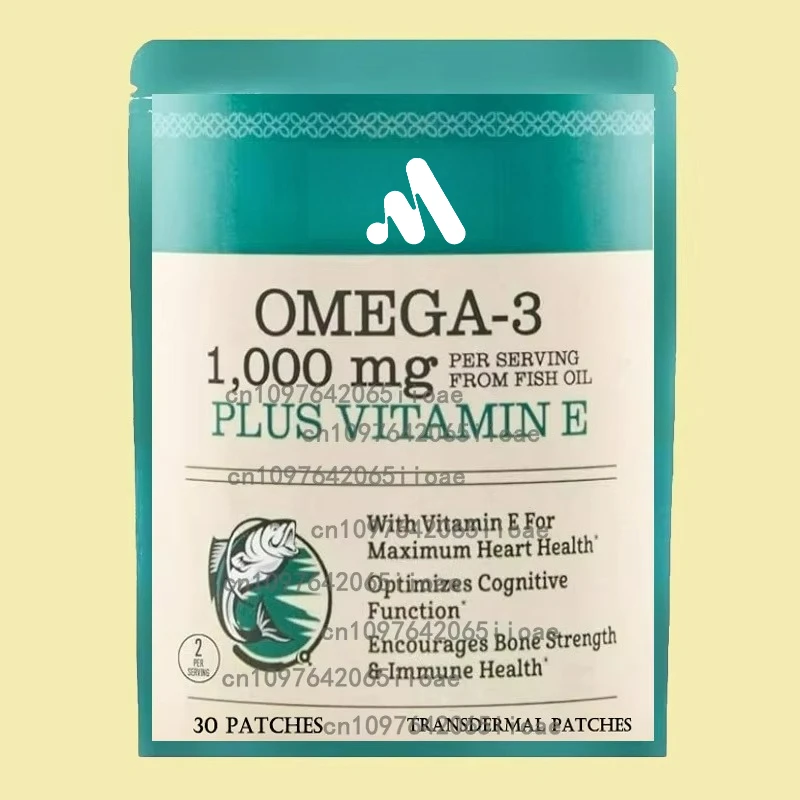 

Прозрачные пластыри с рыбьим маслом Omega 3, поддерживают сердце, мозг, суставы, кожу, глаза и иммунитет, здоровье 30 пластырей