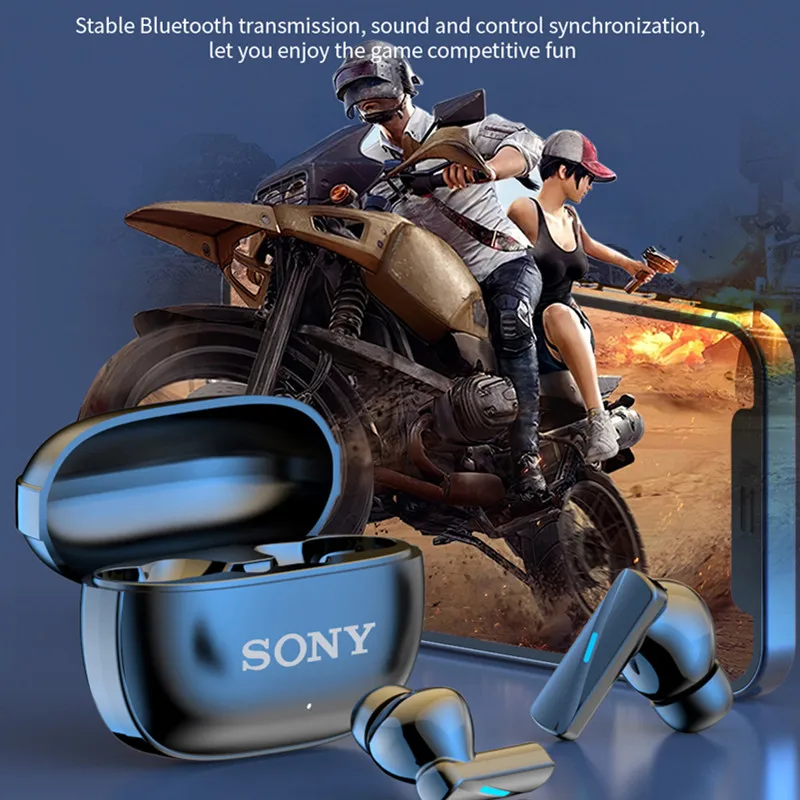 Sony Echte draadloze Bluetooth-oortelefoons en hoofdtelefoons In-ear oordopjes Waterdichte Fitness Motion Muziek Headset Flip Cover Oortelefoon