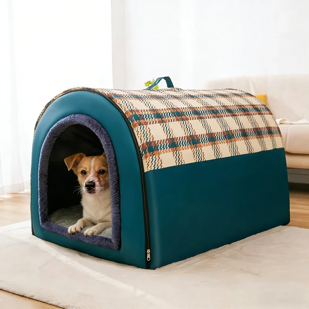 Nova Casinha de Cachorro Grande e Extragrande para Inverno, Quente e Fechada, Removível, para Cães de Raça Dourada, Uso em Quatro Estações