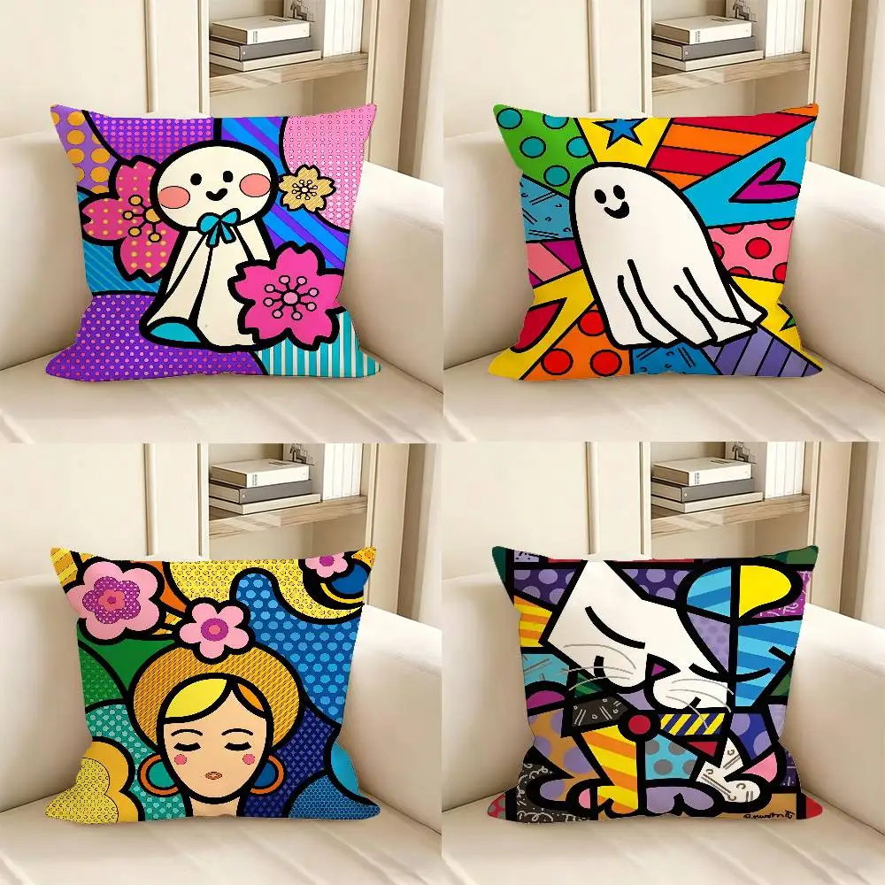 Funda de almohada cuadrada de Anime B-Britto, funda de almohada cuadrada a la moda para dormitorio, sofá, decoración de habitación, ocio, 1 ud.