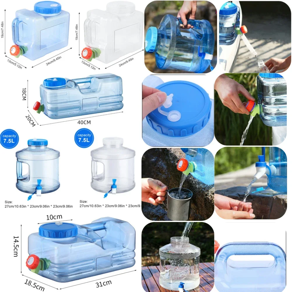 3-10L القيادة خزان المياه الحاويات الكمبيوتر مع صنبور سيارة التخييم حاوية المياه المحمولة تخزين المياه دلو للسفر نزهة #1