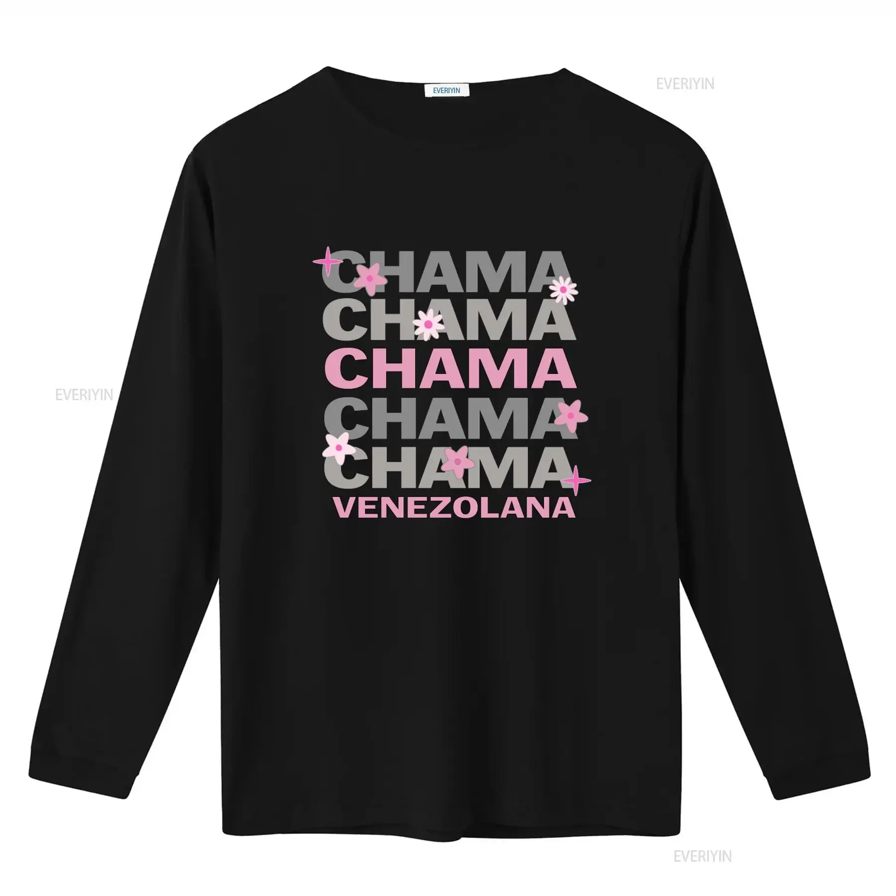 Chama Venezolana T Shirt Cute Floral Print for Girls in Caracas Maracaibo vintage Washed Top For Everyday Wear streetwear