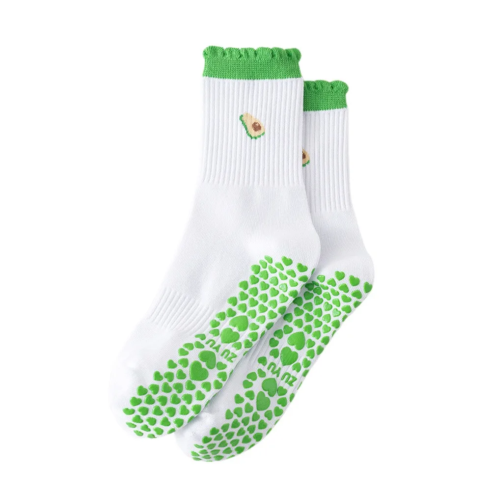 

New Cotton Pilates Socks Breathable Harajuku Street Bowknot Embroidery Socks Casual Sweat-absorbent Yoga Socks