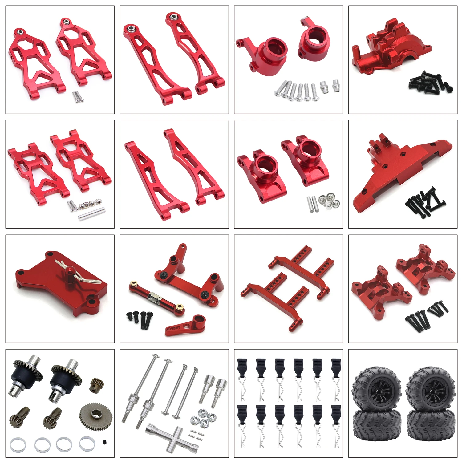 SCY Metall Vorne Hinten Suspension Getriebe Radnaben Shock Tower Lenkung Antriebswelle CVD Für SCY16101,16102Pro,16104,JJRC C8805 Q130