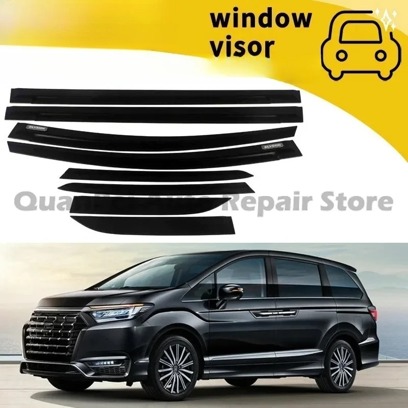For Honda Elysion 2022 Premium Stylish Black Aluminum Vent Visor Direct Fit Exterior Decoration