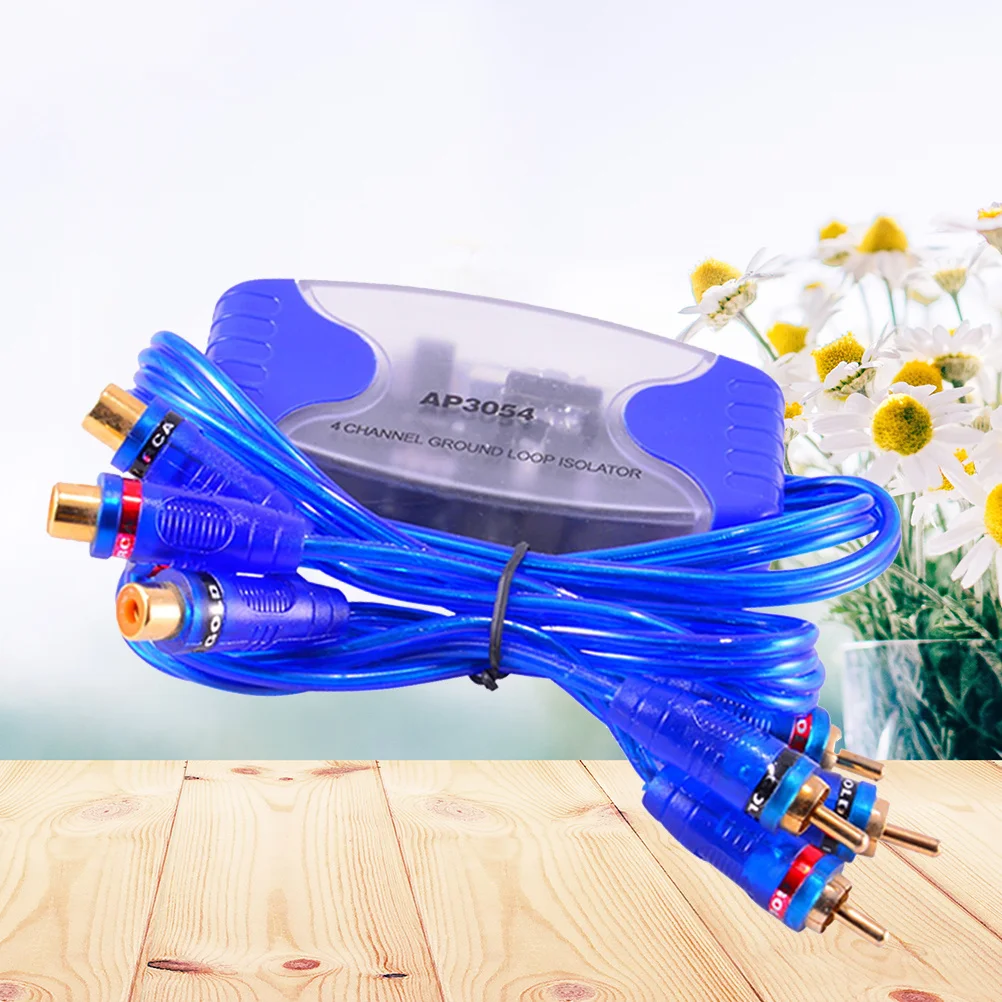 

4 Channel Ground Loop Isolator Audio Noise Filter Sound Cleaner Rca Gold Plated 50W Blue Cable Adapter For Car Audio